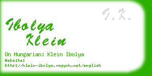 ibolya klein business card